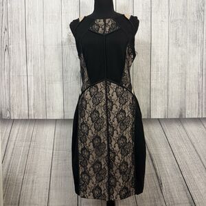 Anthropologie Maeve Women's Size 12 Black Bodycon Lace Sleeveless Dress
